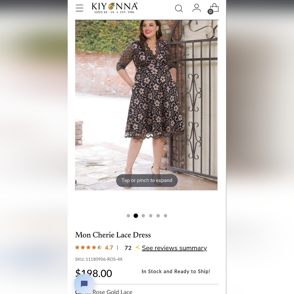Kiyonna Mon Cherie cocktail dress 4X